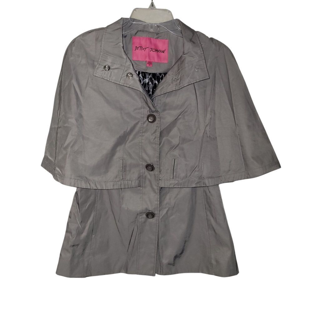 Betsey Johnson Gray Cape Lightweight Tailored